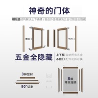 Porte coulissante de conception postmoderne extrêmement étroite, système OPK parfait, pour cuisine, balcon, intérieur, extérieur, cloison, en alliage d'aluminium