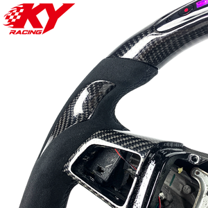 Volante personalizado de fibra de carbono con revestimiento de gamuza negra y LED RPM, compatible con Cadillac CTS, CTS-V, ATS, XTS, ATS-V, CT6 - Product Image 2