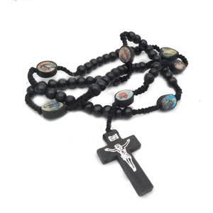Collana <span class=keywords><strong>Rosario</strong></span> in Legno di Gerusalemme, Gioielli Religiosi Cattolici con Croce e Gesù, <span class=keywords><strong>Rosario</strong></span> Religioso - Product Image 3