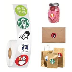 Rollo <span class=keywords><strong>de</strong></span> pegatinas impermeables con forma personalizada 'gracias por su compra' para pequeños negocios, minoristas, 500 unidades, supermercados, exposiciones - Product Image 2