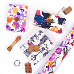 Wholesale 80g Birthday Playful Graffiti Kraft <b>Paper</b> <b>Tissue</b> Gift Luxury Custom Packaging <b>Wrapping</b> <b>Paper</b> Roll - Product Image 4