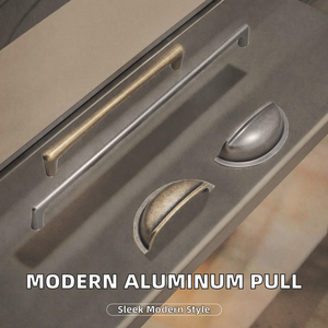 <strong>Modern</strong> Aluminum <strong>Black</strong> Nickel Durable U Shape Hotel Furniture Cabinet Wardrobe Handles 96mm 128mm <strong>Drawer</strong> - Product Image 2