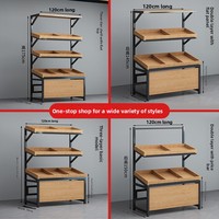 Rak Display Buah Komersial Rak Sayuran Bergerak Desain Multi-Tingkat Kreatif untuk Supermarket dan Toko Buah