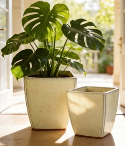 <span class=keywords><strong>Pots</strong></span> de plantes en céramique de grand calibre, respirants avec trou de drainage, pour la décoration du salon - Product Image 4