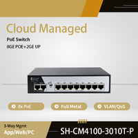 Switch Gigabit PoE de 10 Puertos, Administrado en la Nube, 120W IEEE802.3af/at, 30W/Puerto, 2 GE Uplink, 20Gbps, Aplicación Web Dual para Cámaras IP