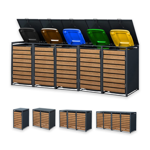 Sân vườn không thấm nước kim loại Wheelie bin lưu trữ đổ với 5 Wheelie Thùng - Product Image 1