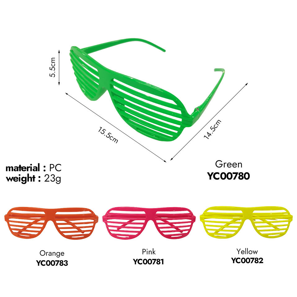 YACHEN 80s 90s Party Favors Neon Party Glasses for Kids Adults Hora Loca Birthday Supplies Plastic Sunglasses Accessories