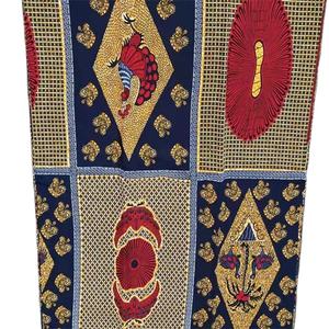 Tissus imprimés africains en coton 100% en gros, tissus imprimés en cire ghanéenne, 6 yards - Product Image 3