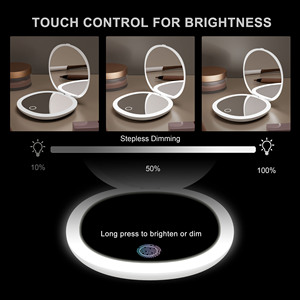 Bán Buôn Biểu Tượng Tùy Chỉnh Tay Cầm Tay Mỹ Phẩm <span class=keywords><strong>Make</strong></span> <span class=keywords><strong>Up</strong></span> Nhỏ Gọn Gấp Du Lịch Xách Tay Với LED Ánh Sáng Trang Điểm Túi Gương - Product Image 2