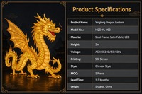 Lanterne LED Dragon Yinglong de 3m, lumineuse et décorative pour les festivals