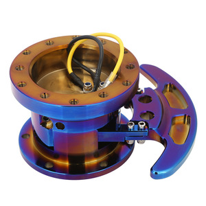 Aosu <b>Car</b> Steering Wheel Quick Release Mount Aluminum Alloy Racing Blue Rainbow Color <b>Flip</b> Up Tilting Base All Models - Product Image 1