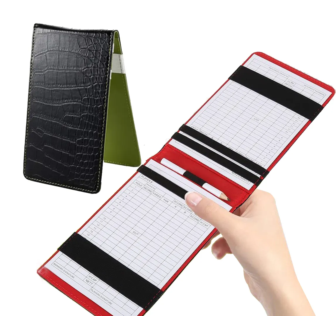 Customized Logo Golf score record notebook brand scorecard clip holder score card carrier