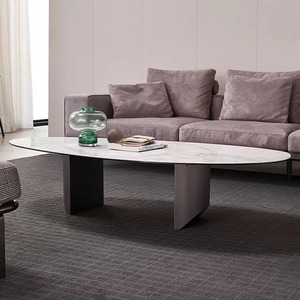 Mesa de centro de mármol, muebles rectangulares modernos y minimalistas para sala de estar, estilo nórdico de alta gama - Product Image 3