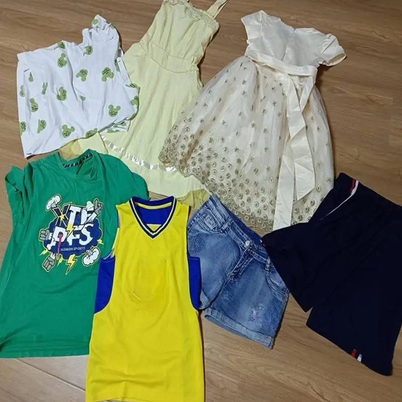 Разноцветная детская одежда для летнего использования в тюках, фабричная одежда, оптовая продажа, б/у детская зимняя одежда