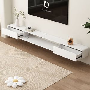 Nouveau Design Meuble TV en Bois <span class=keywords><strong>avec</strong></span> Tiroirs de Rangement Prix de Gros Personnalisé Blanc Flottant Luxe Support TV Mural pour Chambre - Product Image 2