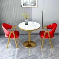 Table de conférence moderne de luxe au design simple et personnalisé, petite table ronde et ensemble de chaises pour 2 personnes