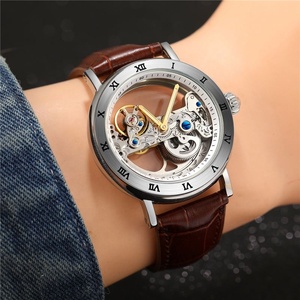 Vintage Men's <b>Automatic</b> Mechanical <b>Watch</b> <b>Skeleton</b> Openwork Dial Stainless Steel Luxury Business <b>Watch</b> with Roman Numeral Bezel - Product Image 5