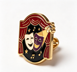 Pin de Solapa Personalizado de Aleación de Zinc Negra con Esmalte Duro, Insignia de Teatro, Souvenir para Eventos Escénicos, Regalo - Product Image 4