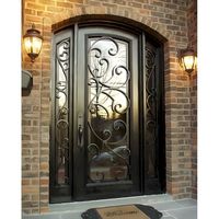 Porte en fer forgé double de luxe Prima, design classique ornemental pour manoir et propriété