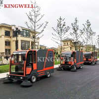 Balayeuse de voirie électrique autoportée KW-2200F pour extérieur, balayeuse de rue robuste, aspirateur automatique pour allées et routes dures