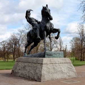 Grande statua di cavaliere all'aperto scultura di due uomini a cavallo in bronzo due uomini su sculture a cavallo - Product Image 4