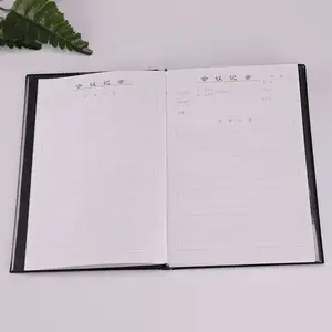 Grosir Notebook kulit agenda hitam kustom dengan jurnal Logo A4 A5 Pu Notebook sampul keras