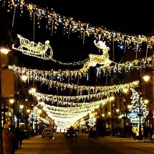 Guirlandes lumineuses LED commerciales en forme de rennes pour la décoration de Noël des rues, des allées et des quartiers commerciaux - Product Image 1