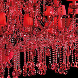 Lusso Maria Teresa lampadario di cristallo luce grandi braccia di vetro a LED per Hall Hotel di colore rosso - Product Image 3