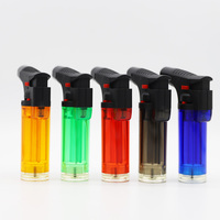Vente en gros, coupe-vent, flammes de Jet, allume-cigare rechargeable au gaz Butane, pour cigare, espace de noël, noir, cadeau rouge