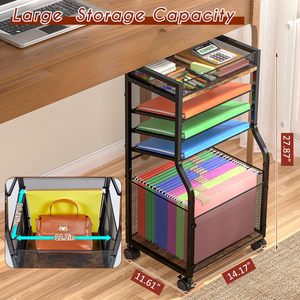 Tùy Chỉnh 5-Tier Cán Tập Tin Giỏ Hàng Kim Loại Đứng Loại Treo Tập Tin Thư Mục Tổ Chức Lưu Trữ Hộp Văn Phòng Sử Dụng Vải Nhựa - Product Image 4