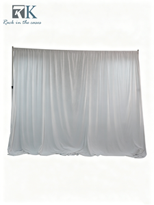 White Curtain <b>with</b> <b>Stand</b> for Wedding Ceremony Event <b>Backdrop</b> Drape - Product Image 2