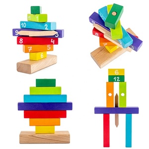 Giocattoli educativi Montessori che imparano per i bambini giocattoli per l'apprendimento della prima infanzia orologio blocchi di costruzione con colori e numero - Product Image 5