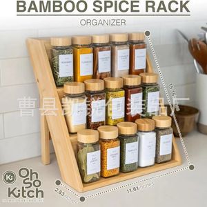 Organizador de especias de bambú Oh So Kitch de 5 niveles, almacenamiento hermético de madera para encimera de cocina - Product Image 3
