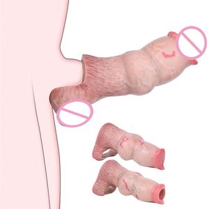 FAAK Dildo Hueco de Silicona con Nudo Grande para Perros, Anillo Extensor de Pene Reutilizable, Juguetes Sexuales para Hombres - Product Image 1