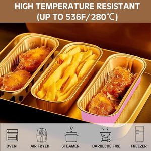 Oven Baking Cake Non-stick Dessert Disposable Rectangle <b>Macarons</b> Foil Tray 200ml Aluminum Bakeware Container Mini Bread Loaf Pan - Product Image 5