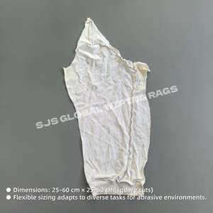 Trapos de limpieza industriales de algodón 100% reciclado, 10LB 50LB, trapos de lana recuperados de color blanco, caja de trapos - Product Image 3