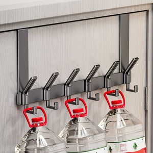 Perchero de pared con ganchos, autoadhesivo, sin necesidad de taladrar, diseño minimalista para almacenamiento en cocina y baño - Product Image 4