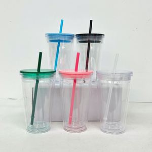 Vaso de Plástico con Purpurina Efecto Bola de Nieve de 16 oz, con Tapas y Pajitas de Colores, 16oz 24oz, Vaso Acrílico Transparente DIY con Brillo para Niños - Product Image 2