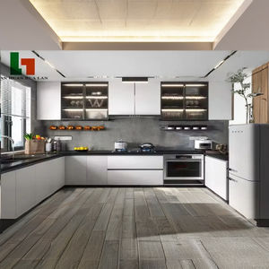 Gabinetes de cocina europeos 2025 Diseño moderno Ultra-Venta Sólido MDF Acabado en laca Gabinete de cocina - Product Image 5