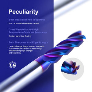 Tg Slot Oem HSS 4-flauto angolo Radiu frese Bano blu rivestimento CNC utensile da taglio carburo frese 6mm/8mm frese - Product Image 2