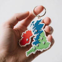 Llavero de PVC 2D/3D Ecológico Personalizado con Mapa, Llavero de Goma, Llaveros de Plástico para Regalo o Souvenir