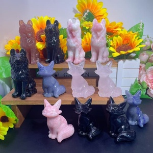 Artesanía de Cristal Tallada en Forma de Animales, Mezcla de Materiales, Zorro y <span class=keywords><strong>Lobo</strong></span>, para Decoración Fengshui, Venta Caliente de Fábrica, Nuevo - Product Image 2