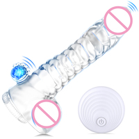 Pompe à pénis réaliste de 8 pouces, extenseur de pénis, manchon vibrant pour pénis, manchon pour pénis à télécommande, jouet sexuel masculin