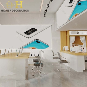 Diseño de tienda de teléfonos móviles, mesa de mostrador de exhibición de teléfono móvil de <span class=keywords><strong>madera</strong></span> duradera personalizada para escaparate de teléfono móvil - Product Image 5