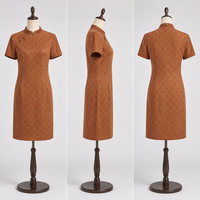 Robes élégantes pour femmes en soie de mûrier 100% pure, col montant, soie Gambiered, exquises, héritage culturel immatériel chinois, vente en gros