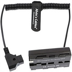 สายเคเบิล Alvin's Cables D-Tap to NP-F สายไฟแบบขดสำหรับแบตเตอรี่จำลอง สำหรับ Atomos Ninja V |   จอภาพ Shinobi, <span class=keywords><strong>SmallHD</strong></span>, Feelworld และอื่นๆ - Product Image 1