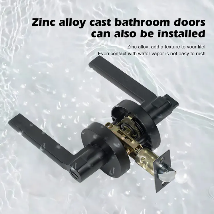 Bathroom Door Handle Lever Zinc Alloy Tubular Leverset Door Lock High Quality Mortise Door Lock Handle Set