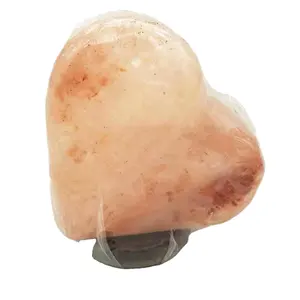 טבעי באיכות מלח ההימלאיה אבן מגולף לב בצורת סלניום מנורה