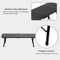 Table pliante carrée en alliage d'aluminium léger, 5 unités, avec technologie de levage IGT, design moderne, utilisation tactique en camping en plein air