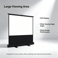 Écran de projection manuel rétractable avec support, pour intérieur et extérieur, format 16:9, haute qualité